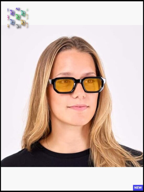 Retro Rectangle Sunglasses Chunky Square Sunnies Trendy Y2K UV Protection main image 4